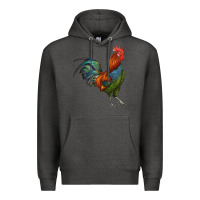Charcoal Heather rooster Premium Hoodie - RanaPortraitStore