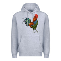 Heather Grey rooster Premium Hoodie - RanaPortraitStore