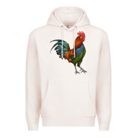 Pale Pink rooster Premium Hoodie - RanaPortraitStore