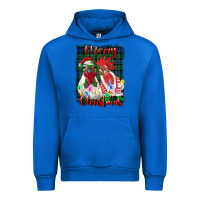 Cobalt christmas roosters with background Urban Hoodie - RanaPortraitStore