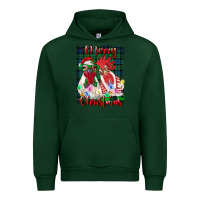 Forest Green christmas roosters with background Urban Hoodie - RanaPortraitStore