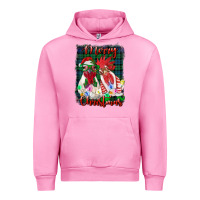 Fuchsia Pink christmas roosters with background Urban Hoodie - RanaPortraitStore