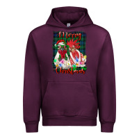 Mauve Wine christmas roosters with background Urban Hoodie - RanaPortraitStore