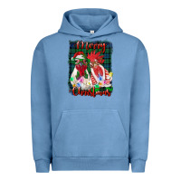 Pigment Pebble Blue christmas roosters with background Urban Hoodie - RanaPortraitStore