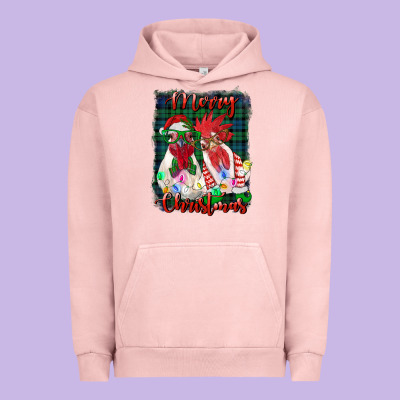 Christmas Roosters With Background Urban Hoodie Designed By Ranaportraitstore