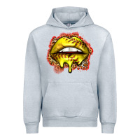Heather Grey softball lips Urban Hoodie - Zillion Design Studio
