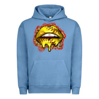 Pigment Pebble Blue softball lips Urban Hoodie - Zillion Design Studio