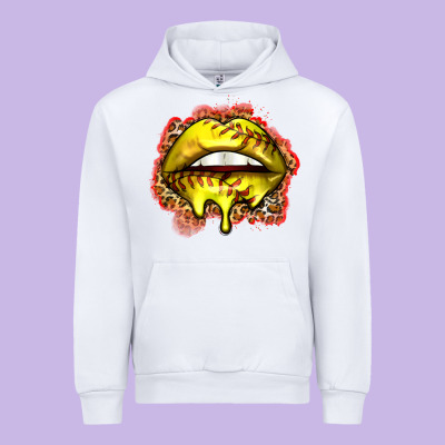Softball Lips Urban Hoodie Designed By Zillion Design Studio