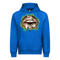 Cobalt soccer lips Urban Hoodie - Zillion Design Studio