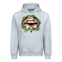 Heather Grey soccer lips Urban Hoodie - Zillion Design Studio