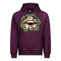 Mauve Wine soccer lips Urban Hoodie - Zillion Design Studio