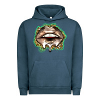 Pigment Midnight Navy soccer lips Urban Hoodie - Zillion Design Studio