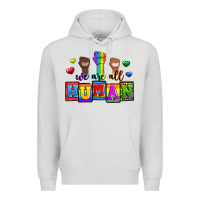 Dove Grey we are all human Premium Hoodie - Zillion Design Studio