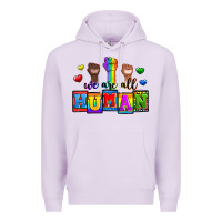 Lilac we are all human Premium Hoodie - Zillion Design Studio