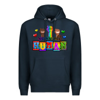 Navy we are all human Premium Hoodie - Zillion Design Studio