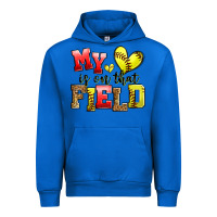 Cobalt my heart is on that field softball Urban Hoodie - Zillion Design Studio