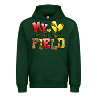Forest Green my heart is on that field softball Urban Hoodie - Zillion Design Studio