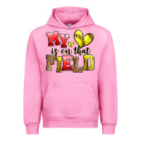 Fuchsia Pink my heart is on that field softball Urban Hoodie - Zillion Design Studio