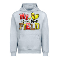 Heather Grey my heart is on that field softball Urban Hoodie - Zillion Design Studio