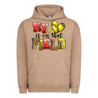 Pigment Burro my heart is on that field softball Urban Hoodie - Zillion Design Studio