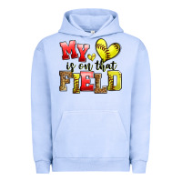 Pigment Grape Ice my heart is on that field softball Urban Hoodie - Zillion Design Studio
