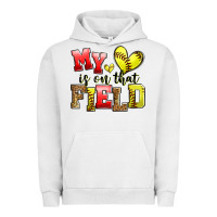 Pigment Lunar Rock my heart is on that field softball Urban Hoodie - Zillion Design Studio