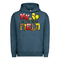 Pigment Midnight Navy my heart is on that field softball Urban Hoodie - Zillion Design Studio