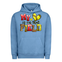 Pigment Pebble Blue my heart is on that field softball Urban Hoodie - Zillion Design Studio