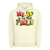 Pigment Pistachio my heart is on that field softball Urban Hoodie - Zillion Design Studio