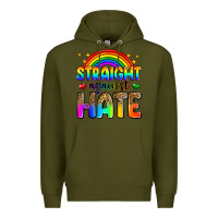 Army Green straight against hate Premium Hoodie - Zillion Design Studio