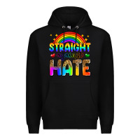 Black straight against hate Premium Hoodie - Zillion Design Studio