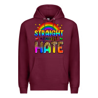 Burgundy straight against hate Premium Hoodie - Zillion Design Studio