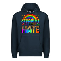 Navy straight against hate Premium Hoodie - Zillion Design Studio
