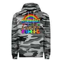 Slate Camo straight against hate Premium Hoodie - Zillion Design Studio