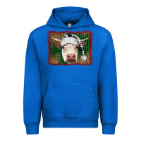 Cobalt christmas cow with background Urban Hoodie - RanaPortraitStore