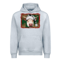 Heather Grey christmas cow with background Urban Hoodie - RanaPortraitStore