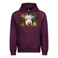 Mauve Wine christmas cow with background Urban Hoodie - RanaPortraitStore
