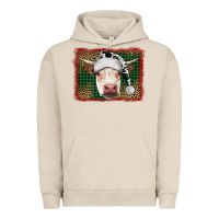 Pigment French Oak christmas cow with background Urban Hoodie - RanaPortraitStore