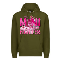 Army Green My Mini Is a Fighter with Ribbon Premium Hoodie - texasbilliewilder