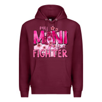 Burgundy My Mini Is a Fighter with Ribbon Premium Hoodie - texasbilliewilder