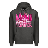 Charcoal Heather My Mini Is a Fighter with Ribbon Premium Hoodie - texasbilliewilder