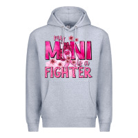 Heather Grey My Mini Is a Fighter with Ribbon Premium Hoodie - texasbilliewilder
