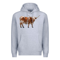 Heather Grey longhorn Premium Hoodie - RanaPortraitStore
