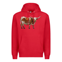 Red longhorn Premium Hoodie - RanaPortraitStore