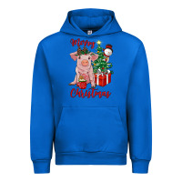 Cobalt merry christmas pig Urban Hoodie - RanaPortraitStore