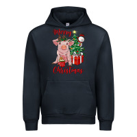 Navy merry christmas pig Urban Hoodie - RanaPortraitStore