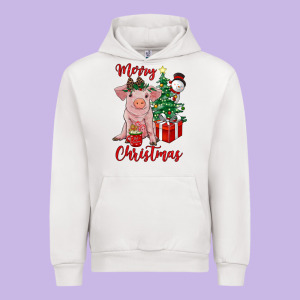 Merry Christmas Pig Urban Hoodie Designed By Ranaportraitstore