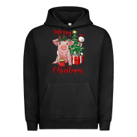 Pigment Black merry christmas pig Urban Hoodie - RanaPortraitStore