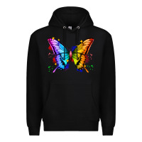 Black rainbow butterfly Premium Hoodie - Zillion Design Studio