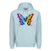 Blue Mist rainbow butterfly Premium Hoodie - Zillion Design Studio